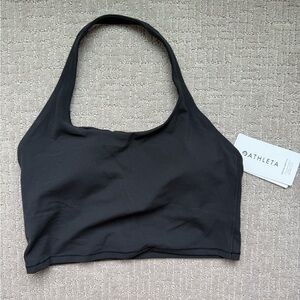 Athleta Black Halter crop A-C